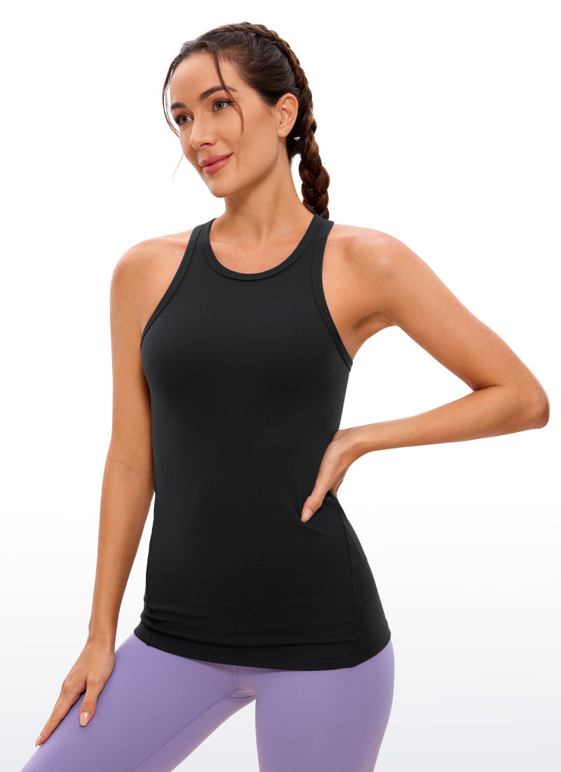 Butterluxe Hip-Length Racerback Tank High Neck