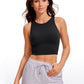 Butterluxe Cropped High Neck Tank Tops Wide Back