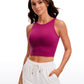 Butterluxe Cropped High Neck Tank Tops Wide Back