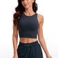 Butterluxe Cropped High Neck Tank Tops Wide Back