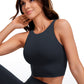 Butterluxe Cropped High Neck Tank Tops Wide Back