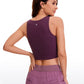 Butterluxe Cropped High Neck Tank Tops Wide Back