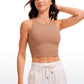 Butterluxe Cropped High Neck Tank Tops Wide Back