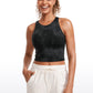 Butterluxe Cropped High Neck Tank Tops Wide Back