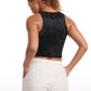 Butterluxe Cropped High Neck Tank Tops Wide Back