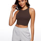 Butterluxe Cropped High Neck Tank Tops Wide Back