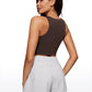 Butterluxe Cropped High Neck Tank Tops Wide Back