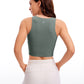 Butterluxe Cropped High Neck Tank Tops Wide Back