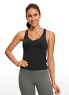 Butterluxe V Neck Waist-Length Tank Racerback