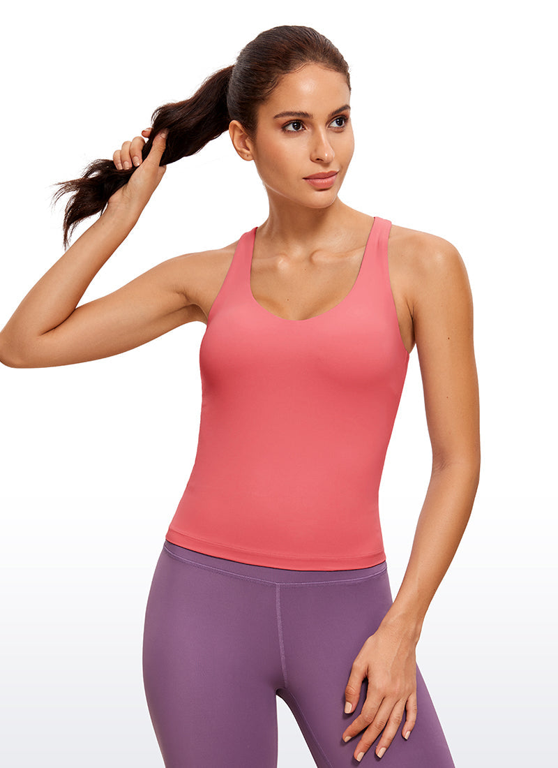 Butterluxe V Neck Waist-Length Tank Racerback