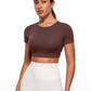 Butterluxe Open Back Cropped Short Sleeves