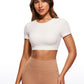 Butterluxe Open Back Cropped Short Sleeves