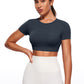 Butterluxe Open Back Cropped Short Sleeves