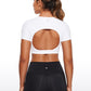 Butterluxe Open Back Cropped Short Sleeves