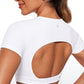 Butterluxe Open Back Cropped Short Sleeves