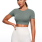 Butterluxe Open Back Cropped Short Sleeves