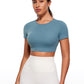 Butterluxe Open Back Cropped Short Sleeves