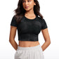 Butterluxe Double Lined Cropped Short Sleeves