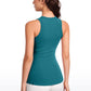 Ribbed Hip Length High Neck Racerback Tank