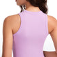 Ribbed Hip Length High Neck Racerback Tank