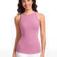 Ribbed Hip Length High Neck Racerback Tank