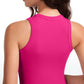 Ribbed Hip Length High Neck Racerback Tank