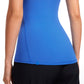 Ribbed Hip Length High Neck Racerback Tank