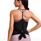 Lightweight Halter Tie Back Tank V Neck