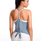 Lightweight Halter Tie Back Tank V Neck