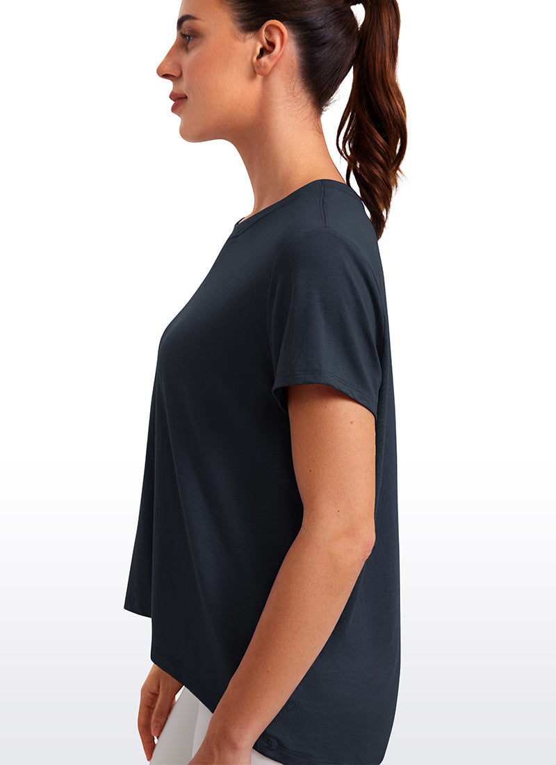 Flowy Yoga Short Sleeves Crew Neck