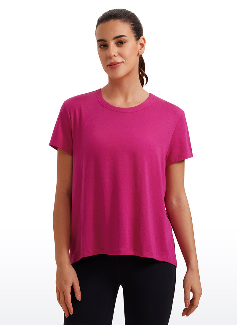 Flowy Yoga Short Sleeves Crew Neck