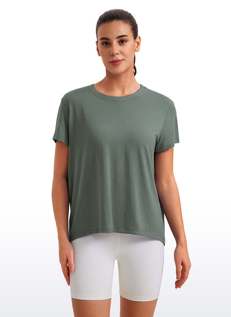 Flowy Yoga Short Sleeves Crew Neck