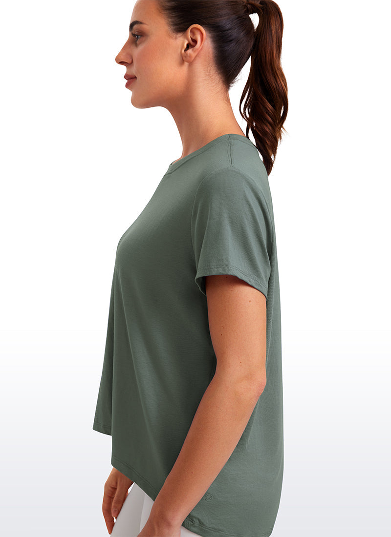 Flowy Yoga Short Sleeves Crew Neck