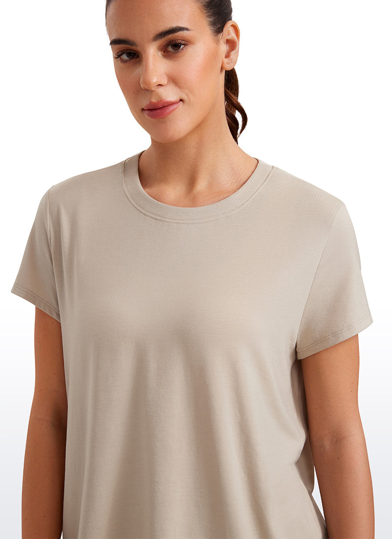 Flowy Yoga Short Sleeves Crew Neck