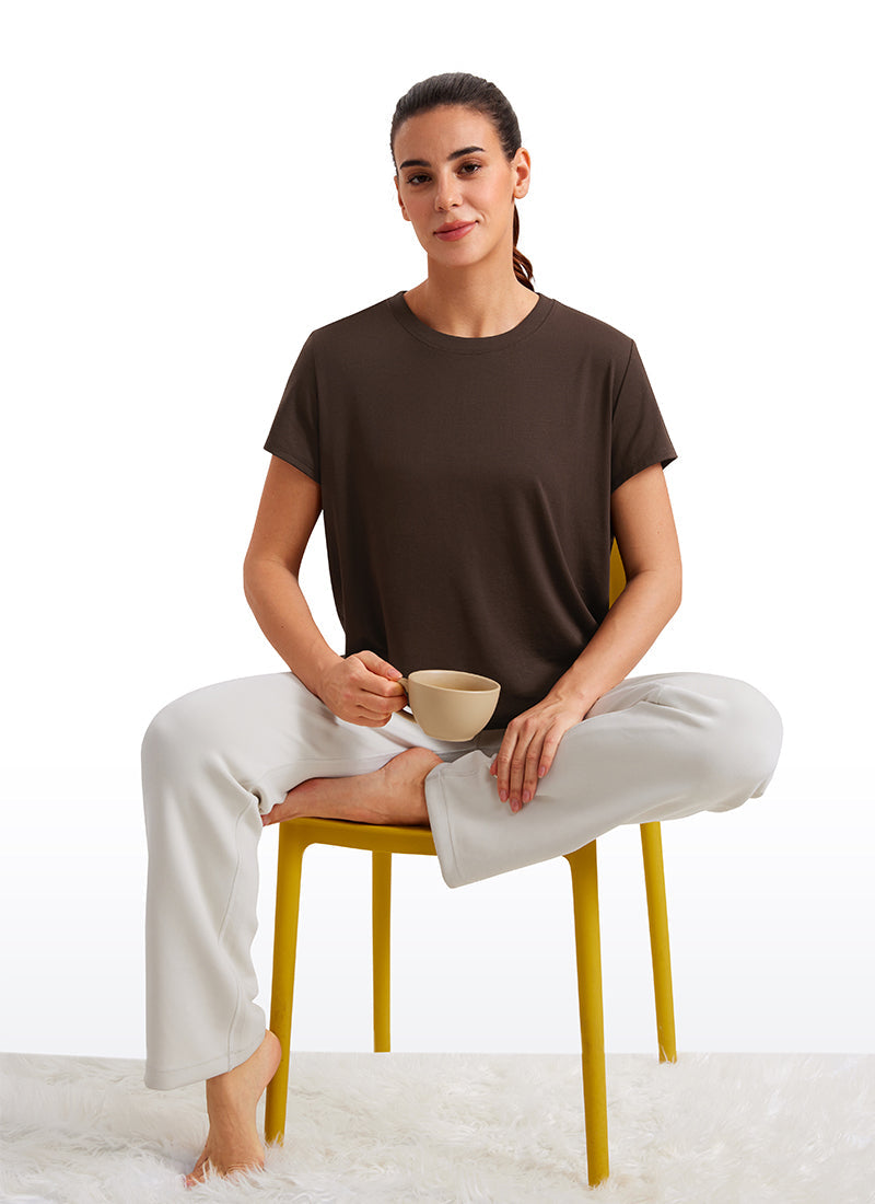 Flowy Yoga Short Sleeves Crew Neck