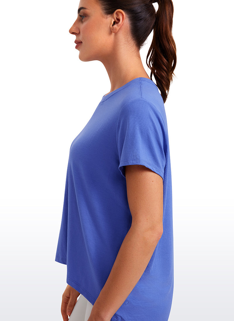 Flowy Yoga Short Sleeves Crew Neck