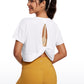 Open Back Cropped Short Sleeves