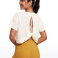 Open Back Cropped Short Sleeves