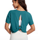 Open Back Cropped Short Sleeves