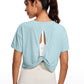 Open Back Cropped Short Sleeves