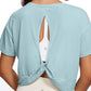 Open Back Cropped Short Sleeves