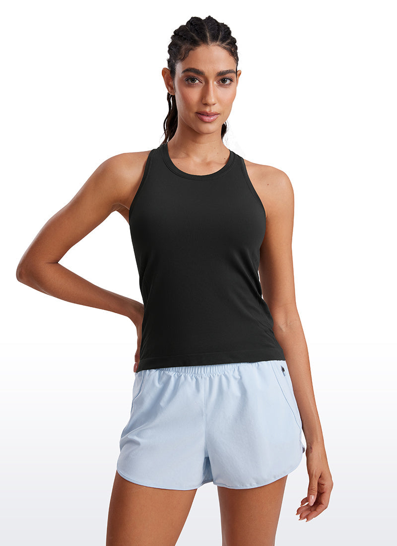 Seamless High Crewneck Racerback Tanks