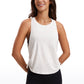 Pima Cotton High Neck Ruched Sides Tank Racerback