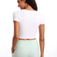 Butterluxe Scoop Neck Cropped Short Sleeves