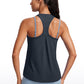 Racerback High Crewneck Workout Tanks Casual Sleeveless