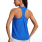 Racerback High Crewneck Workout Tanks Casual Sleeveless