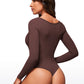 Butterluxe Square Neck Long Sleeve Bodysuits