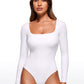 Butterluxe Square Neck Long Sleeve Bodysuits