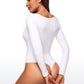 Butterluxe Square Neck Long Sleeve Bodysuits