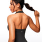 Butterluxe Halter Backless Athletic Rompers 6''